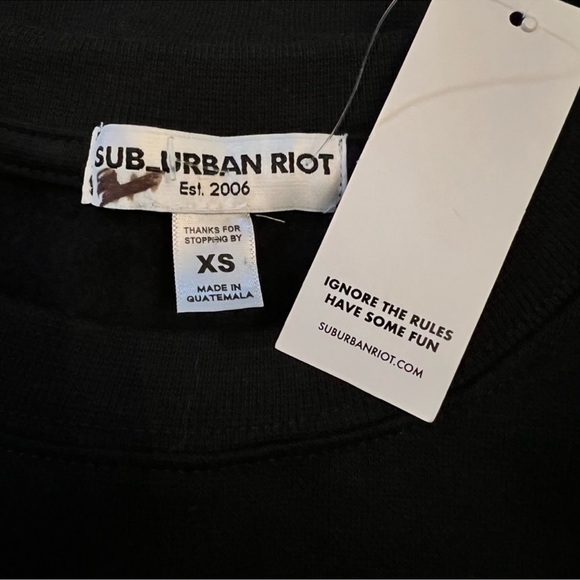 NEW Sub_Urban Riot CHEERS Willow Sweatshirt Black/Rhinestone SZ XS - Picture 9 of 9